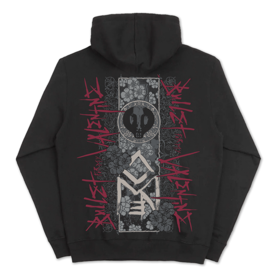 Bullet For My Valentine Official Hoodie - Unisex Black Pullover With Logo & Raven Back Print